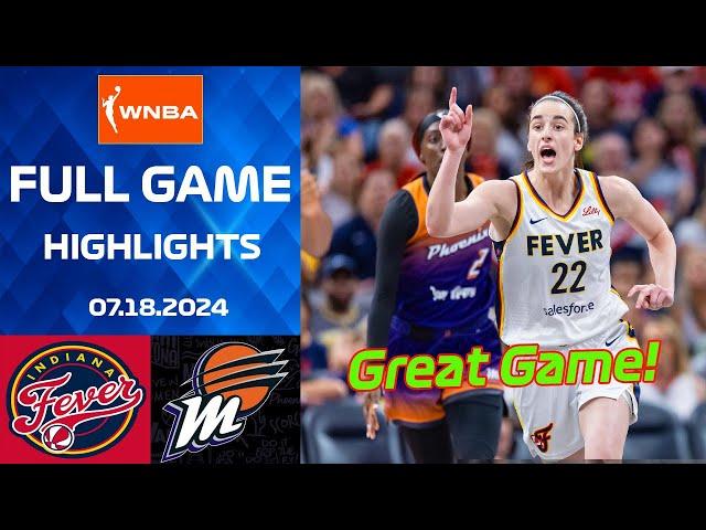 Indiana Fever vs. Phoenix Mercury Game Highlights, July 18 2024 | WNBA Highlights 2024
