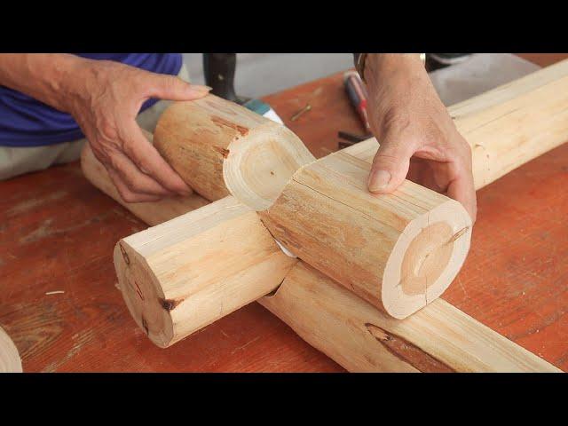 Rustic And Easy Natural Solid Wood Processing Ideas // Cedar Wood Table With Extremely Cool Design