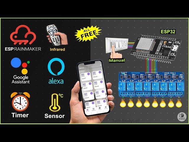 Home Automation using ESP RainMaker with Google Assistant Alexa IR Manual Switch - IoT Projects 2022
