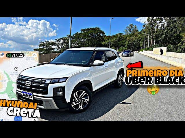 PRIMEIRO DIA no UBER BLACK de HYUNDAI CRETA 1.0 TURBO rodei até ser bloqueado