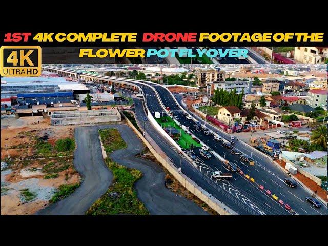 Beautiful 4K Aerial Footage: Flowerpot Interchange Completed in Accra, Ghana  #ghana #accra