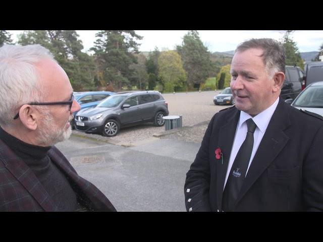 Roddy MacLeod talks to Fergus Muirhead at the Glenfiddich Piping Championship 2017