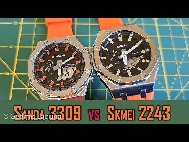 Sanda 3309 vs Skmei 2243 metallic 'CasiOak' review-comparison #skmei #sanda #gedmislaguna