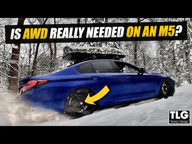 BMW M5 RWD vs AWD Uphill Snow Climb Test