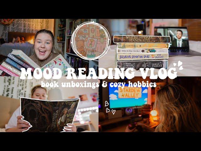 how much I realistically read in a week | book unboxings & cozy hobbies | READING VLOG 