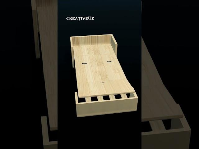 This Genius Japanese Folding furniture design #DIY #shorts #spacesaving