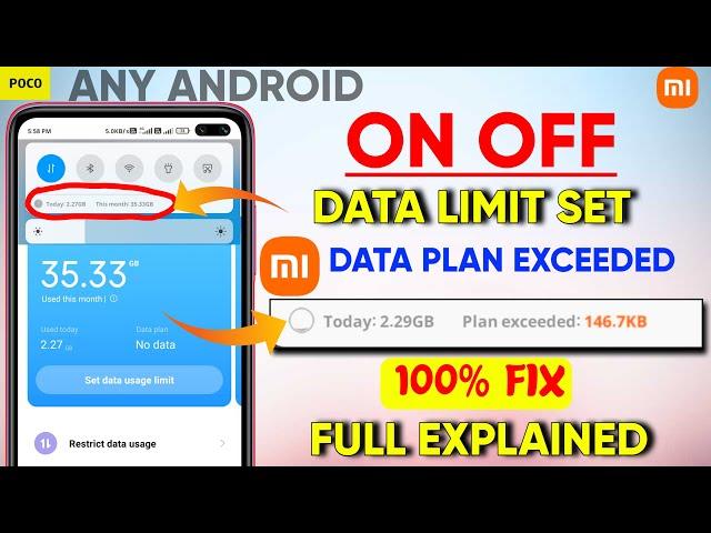 How To Set Data Usage Limit In Mi Phone |Data Limits Usage Settings ANY ANDROID | MIUI 12 MIUI 12.5
