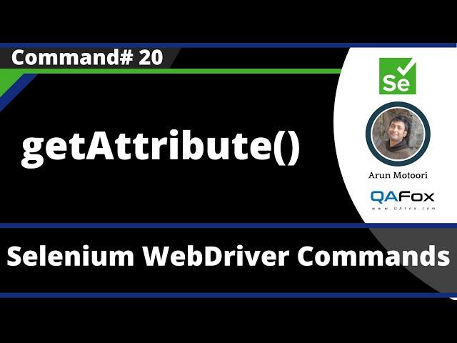 getAttribute() Command - Selenium WebDriver