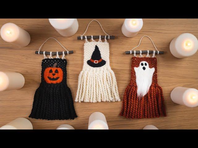 3 ADORABLE Halloween Woven Wall Hangings (+ needle felting!)