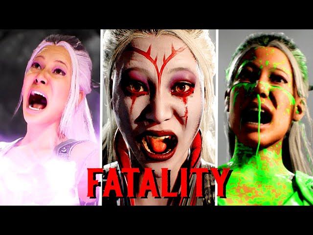 Mortal Kombat 1 All Fatalities on Sindel with Random Skins