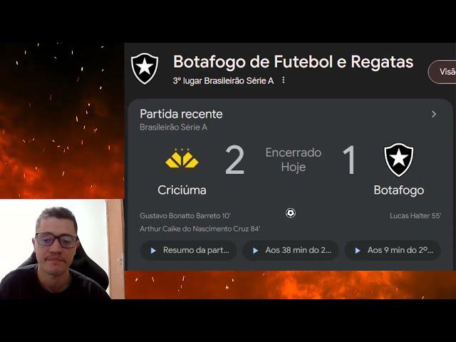 PÓS JOGO CRICIÚMA 2-1 BOTAFOGO! BOTAFOGO É DERROTADO FORA DE CASA