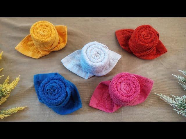 How to make rose using towel | towel folding | towel art