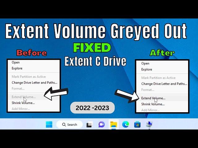 (FIX) Extend Volume Option Greyed Out In Windows 10/11 | Extend C Drive