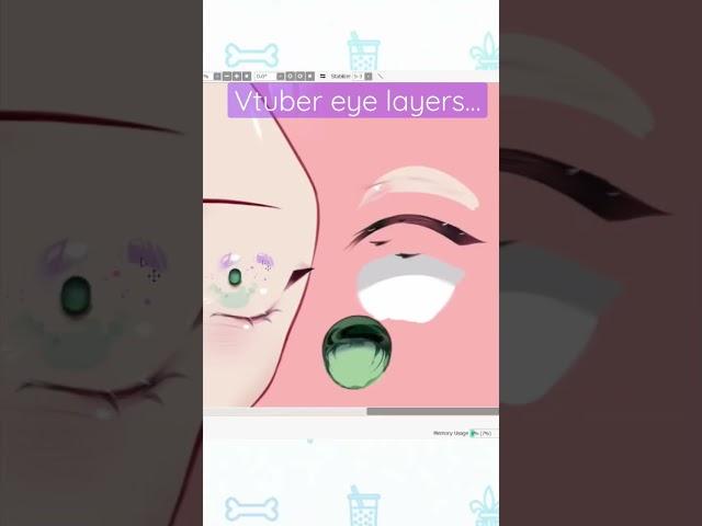 The MANY layers of a Vtuber eye… #live2d #vtuber