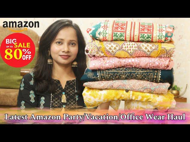 Latest Amazon Office/Party/Vacation wear Kurti/Kurta Set Haul | Embroidered Kurta Set | Ranjana R