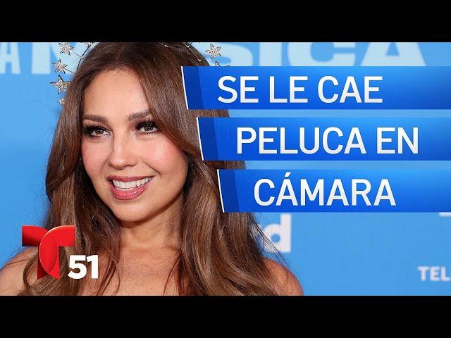 Se le cae la peluca a Thalía mientras se grababa para las redes sociales