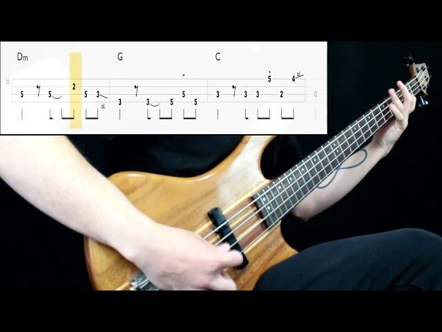 Miley Cyrus - Flowers (Bass Cover) (Play Along Tabs In Video)