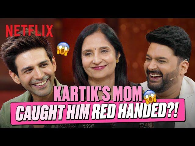 Kartik Aaryan's Mom CAUGHT Him Bunking Classes?!  #TheGreatIndianKapilShow