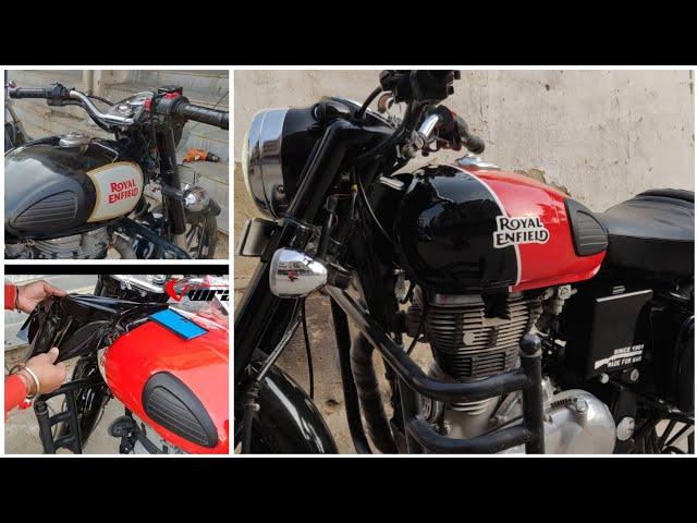 Royal Enfield Vinyl Wrapping Red & Black | Bullet Modification |  Vwraps Sikar