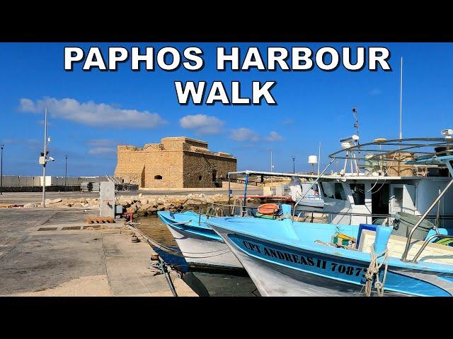 PAPHOS HARBOUR WALK on CYPRUS ISLAND * 4K (60fps)