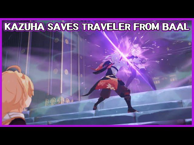 Kazuha saves traveler from Raiden Shogun - Genshin Impact