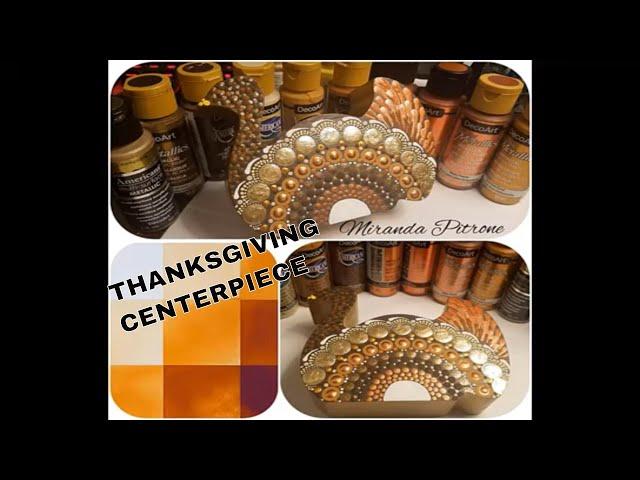 Thanksgiving Turkey Mandala ~ Painting DIY Centerpiece for the Holidays ~ Dot Art by Miranda Pitrone