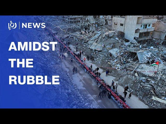 Palestinians break Ramadan fast amid rubble in northern Gaza