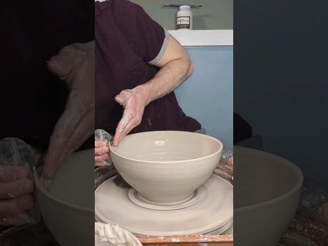 throwing a 5lb serving bowl on the pottery wheel