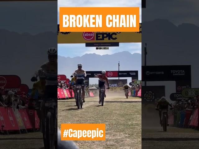 Sebastian Fini suffers broken chain in leadup to sprint finish #shorts #capeepic #2024 #untamed