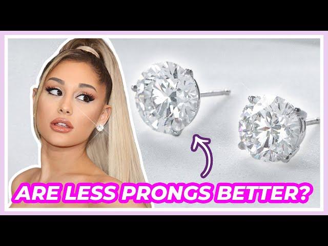 Are Your Diamond Studs Drooping? 3 Prong Martini vs 4 Prong Basket 3ct 4ct Stud Earrings Comparison