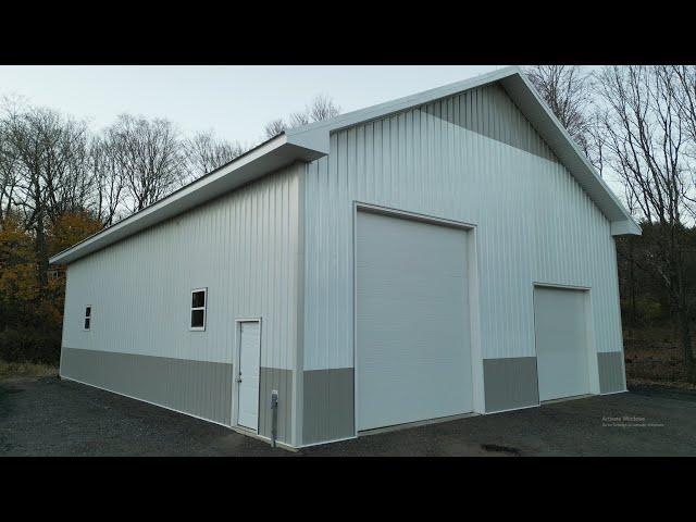 Metal siding, roof, doors, windows and ceiling done.