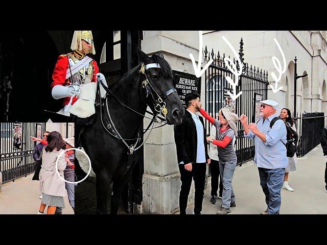 Was what this tourist couple did considered assault? The King's Guard on Duty at Horse Guards