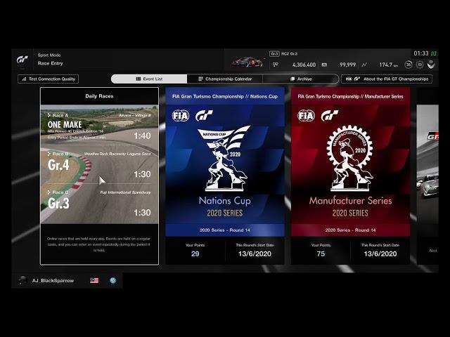 AJ_BlackSparrow's Live GTsport Racing manufacturer race vw