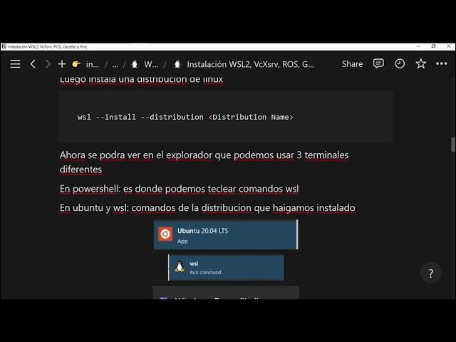 Instalación de WSL2 y ROS noetic