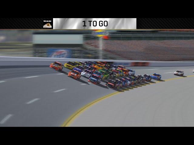 NR2003 Race to the Finish w/ TV graphics (ticker) and Commentary Test