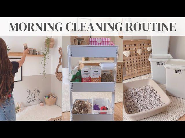 DAILY BUNNY ROOM CLEANING ROUTINE | clean with me | cleaning motivation | indoor bunnies