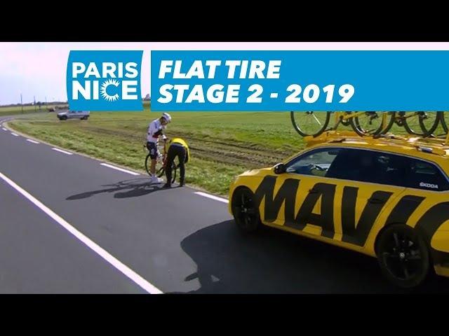 Flat Tire - Stage 2 - Paris-Nice 2019