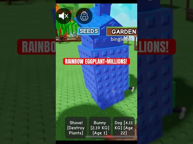 Giant Rainbow Eggplant Mutation Worth Millions! Grow a Garden Roblox