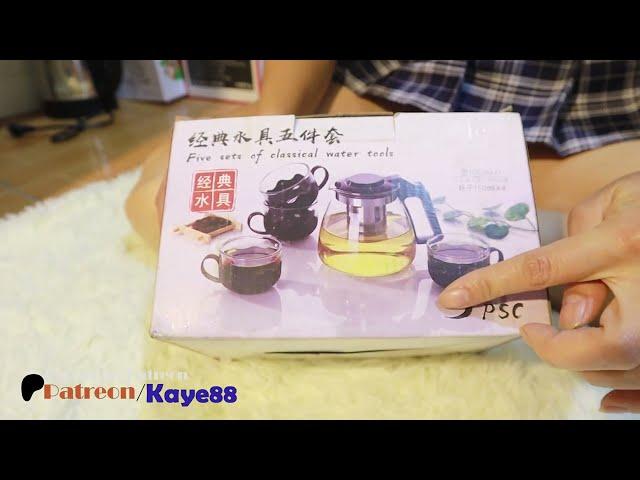 Beautiful glass tea and coffee maker set, how to use a tea pot properly | Kaye CooKing88