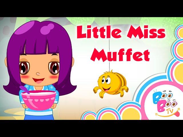 Little Miss Muffet With Lyrics - English Kids Nursery Rhyme - Video Song For Children by Boo Boo Tv