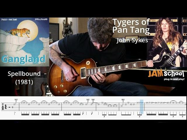 Tygers of Pan Tang Gangland John Sykes Guitar Solo with TAB