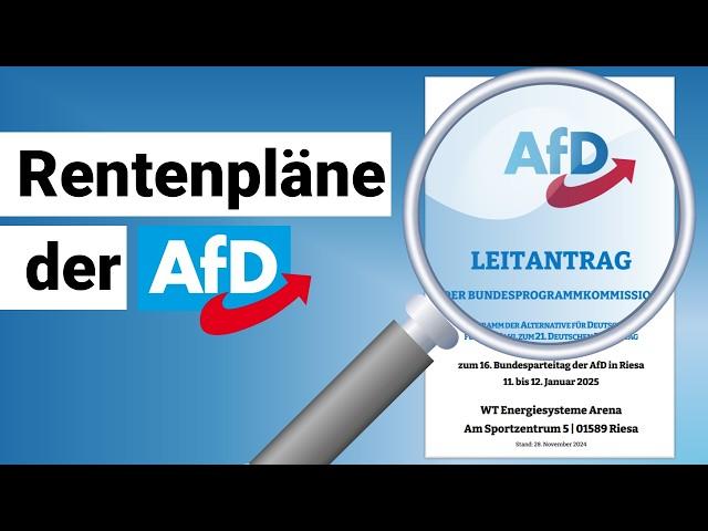 Rentenniveau wie in Österreich? Die Rentenpläne der AfD! (Wahlprogramm 2025)