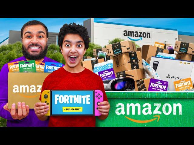 We Went Dumpster Diving At AMAZON and Found V-BUCKS! (JACKPOT!!)