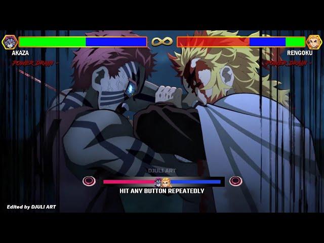 Akaza Vs Rengoku WITH HEALTHBARS | Demon Slayer w/ Healthbars