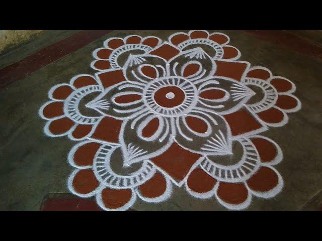 Simple daily kolam with5*3 dots|| rangoli kolangal by pavithra