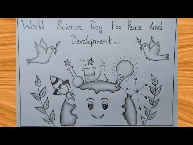 World Science day for peace and development drawing || World Science day poster drawing with pencil