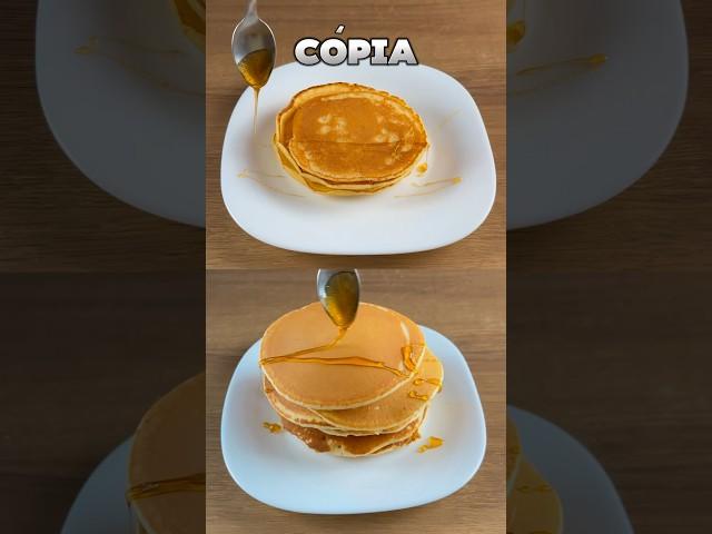 CÓPIA VS ORIGINAL - PANQUECAS AMERICANAS  #receitasfaceis #receita #cafedamanha #receitas