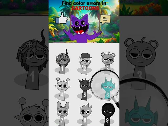 Find color errors in CARTOONS? | CatNap! ‍ #incredibox #catnap