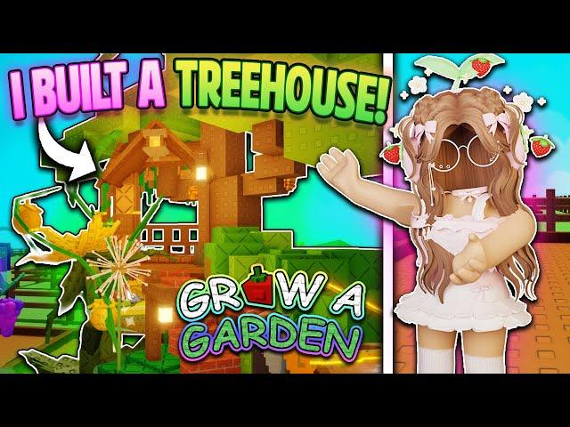 I BUILT A TREEHOUSE in GROW A GARDEN ROBLOX! ️🪴 (Build Tutorial, Tips & Tricks!)