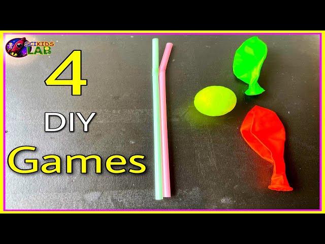 DIY GAMES for KIDS : Indoor Games for Kids at Home | Balloon Car Race|Ping Pong Tricks